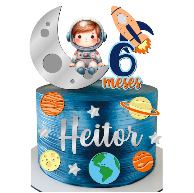 Arquivo digital topo de bolo - Astronauta (camadas)