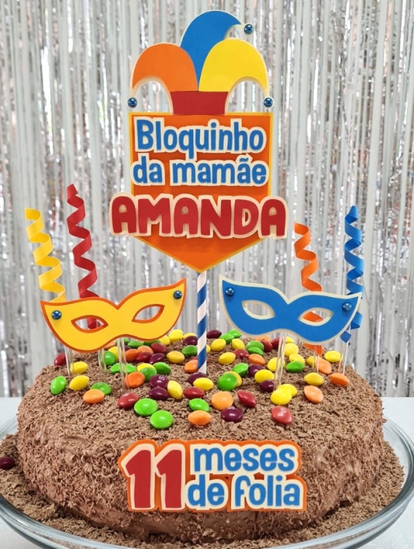 Arquivo digital Topo de bolo - Carnaval (3 modelos) - Imagem 6