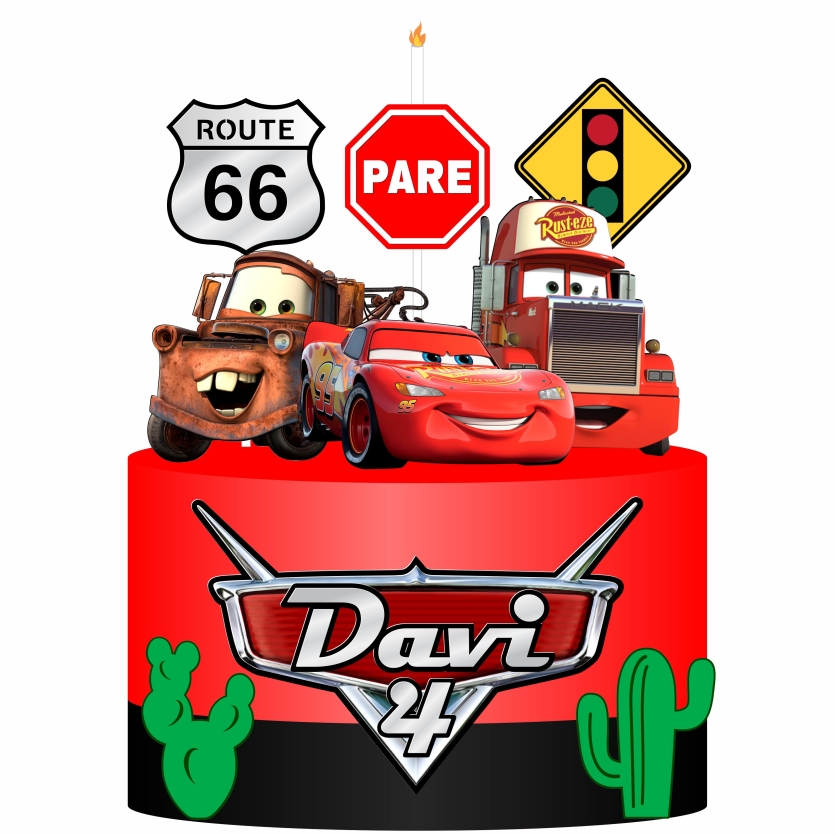 Arquivo digital Topo de bolo - Carros (2 modelos)