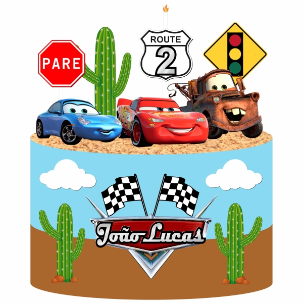 Arquivo digital Topo de bolo - Carros (2 modelos) - Imagem 3
