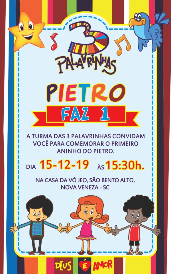Convite digital - 3 Palavrinhas - Imagem 2