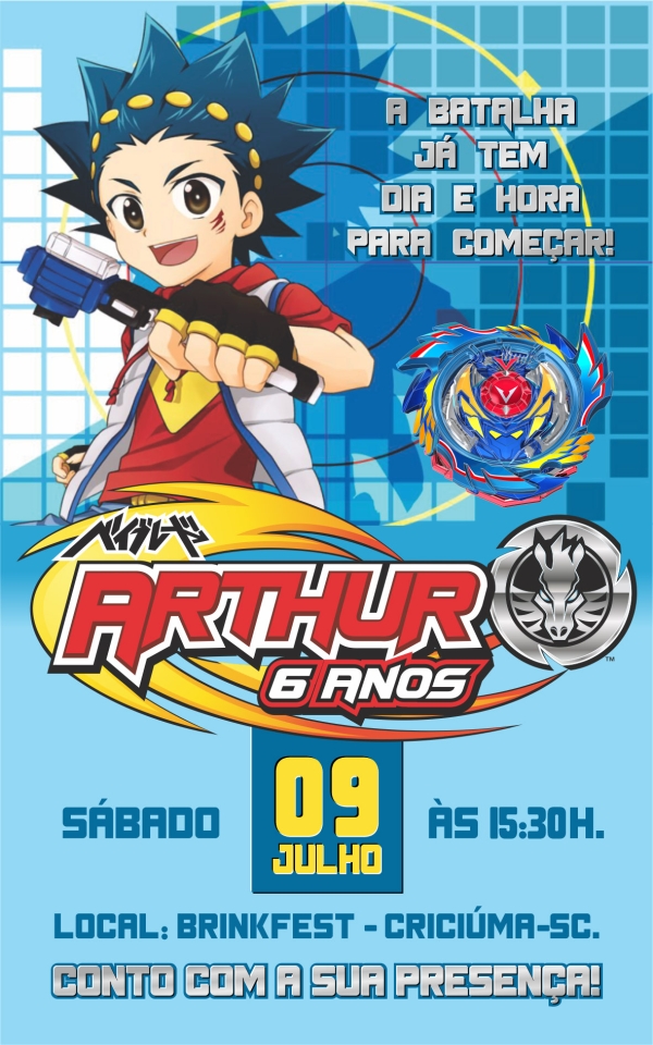 Convite digital - Beyblade - Imagem 2