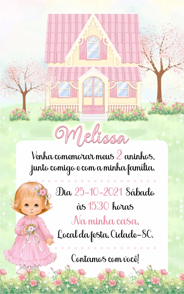 Convite digital - Casa de bonecas - Imagem 2