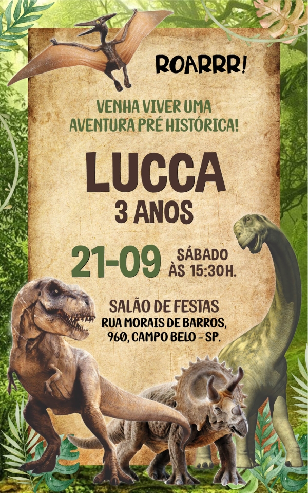 Convite digital - Dinossauros - Imagem 2