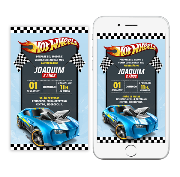 Convite digital - Hotwheels