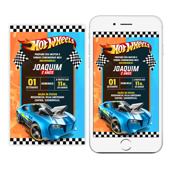 Convite digital - Hotwheels