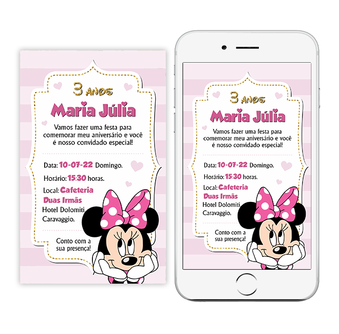 Convite digital - Minnie