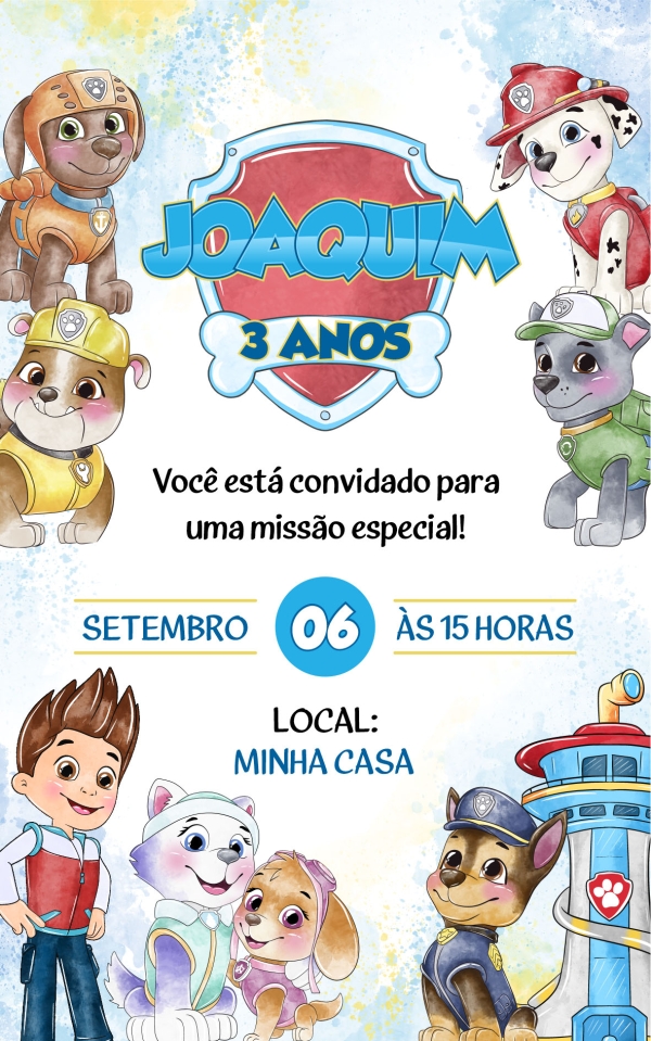 Convite digital - Patrulha canina menino - Imagem 2