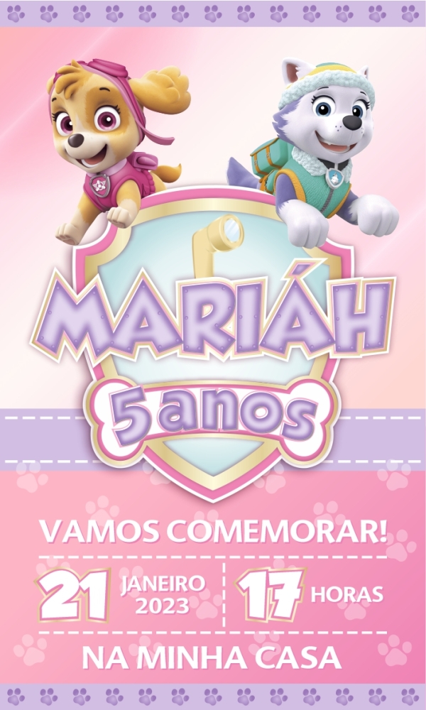 Convite digital - Patrulha canina menina - Imagem 2
