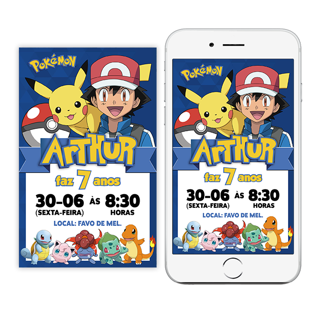 Convite digital - Pokémon