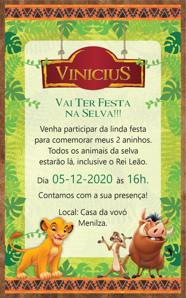 Convite digital - Rei Leão - Imagem 2