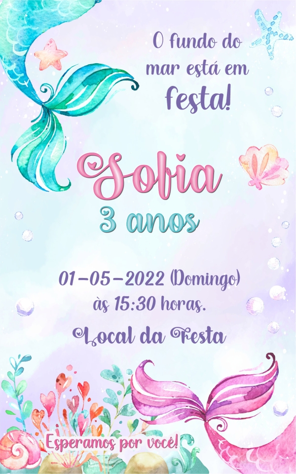 Convite digital - Sereia - Imagem 2