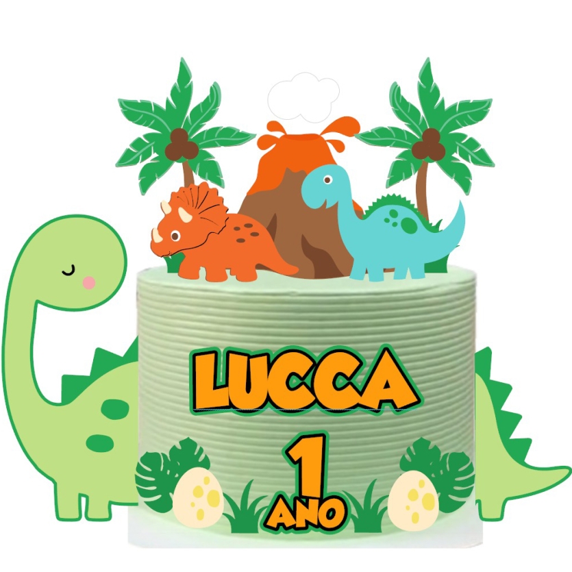 Arquivo digital Topo de bolo - Dinossauros (camadas)
