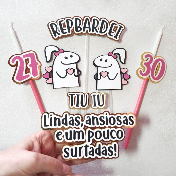 Arquivo digital Topo de bolo - Flork (2 modelos) - Imagem 2