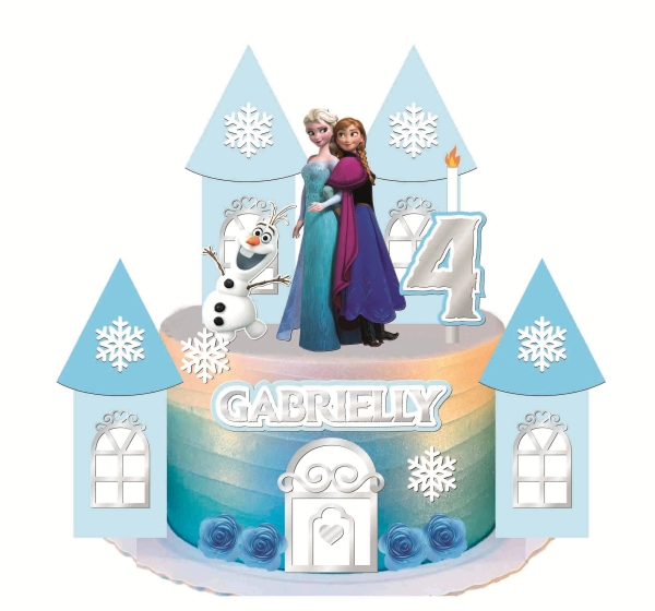 Arquivo digital Topo de bolo - Frozen 1 e 2