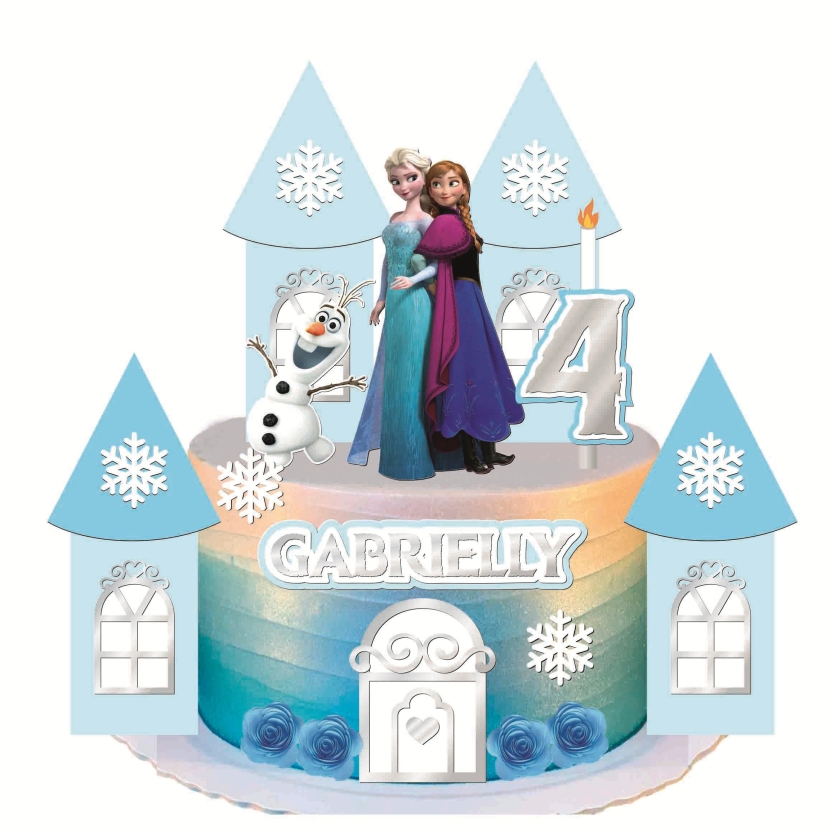 Arquivo digital Topo de bolo - Frozen 1 e 2