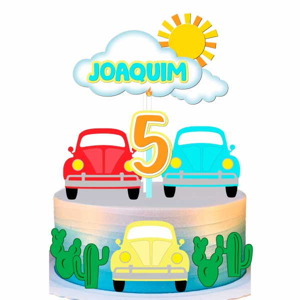 Arquivo digital Topo de bolo - Fusquinha (camadas)