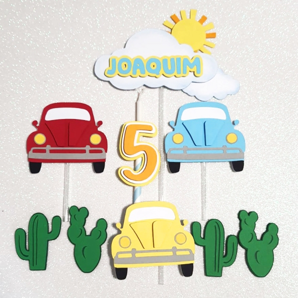 Arquivo digital Topo de bolo - Fusquinha (camadas) - Imagem 2