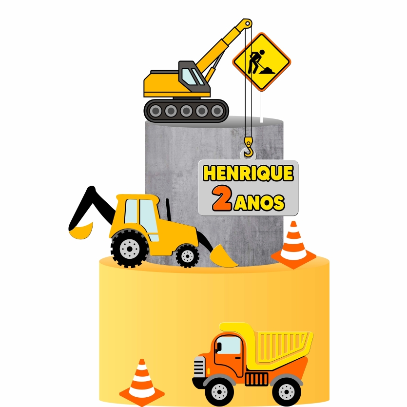 Arquivo digital Topo de bolo - Máquinas de construção (camadas)