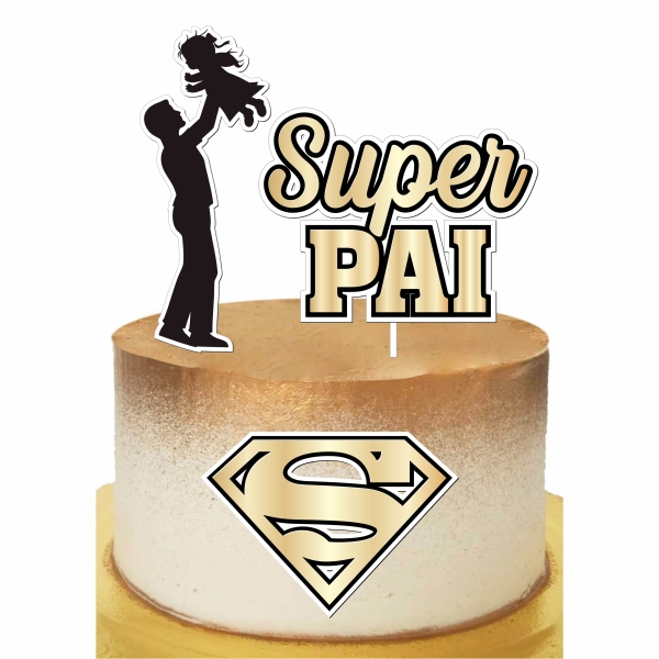 Arquivo digital Topo de bolo - Super pai (camadas)